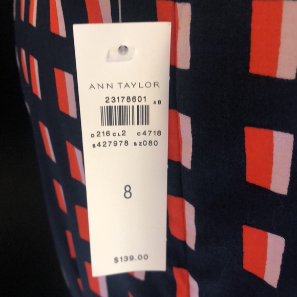 Ann Taylor Navy & Red Sleeveless Geometric Dress - Picture 6 of 6